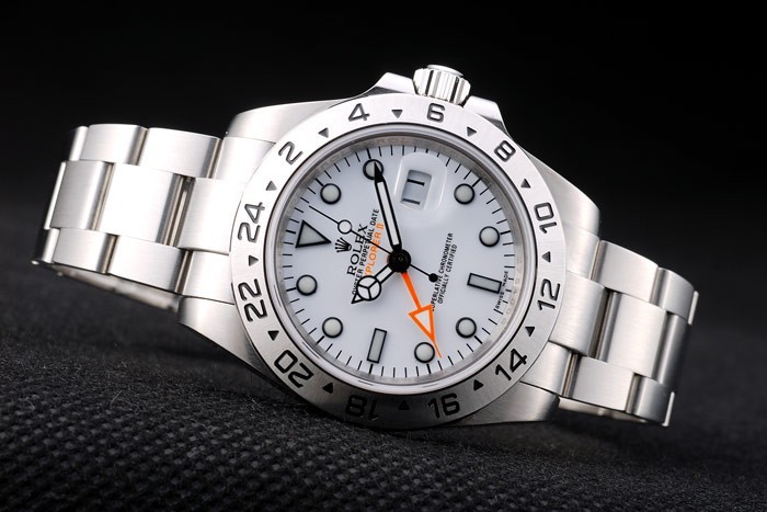 Swiss Rolex Explorer Acciaio Inoxbile Quadrante Bianco Tachimetro Lunetta